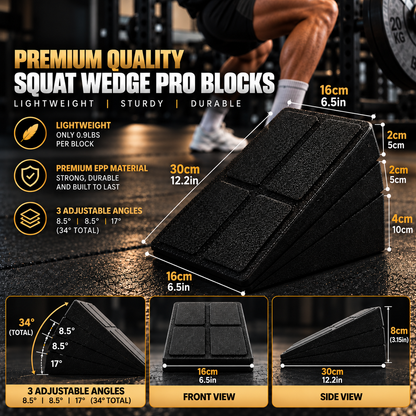 SCULPTCORE Squat Wedge Pro Blocks sizes and angles